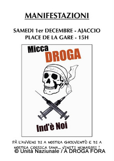 #Corse – Appel à manifester contre la drogue ce samedi à Ajaccio par le mouvement national #Corse